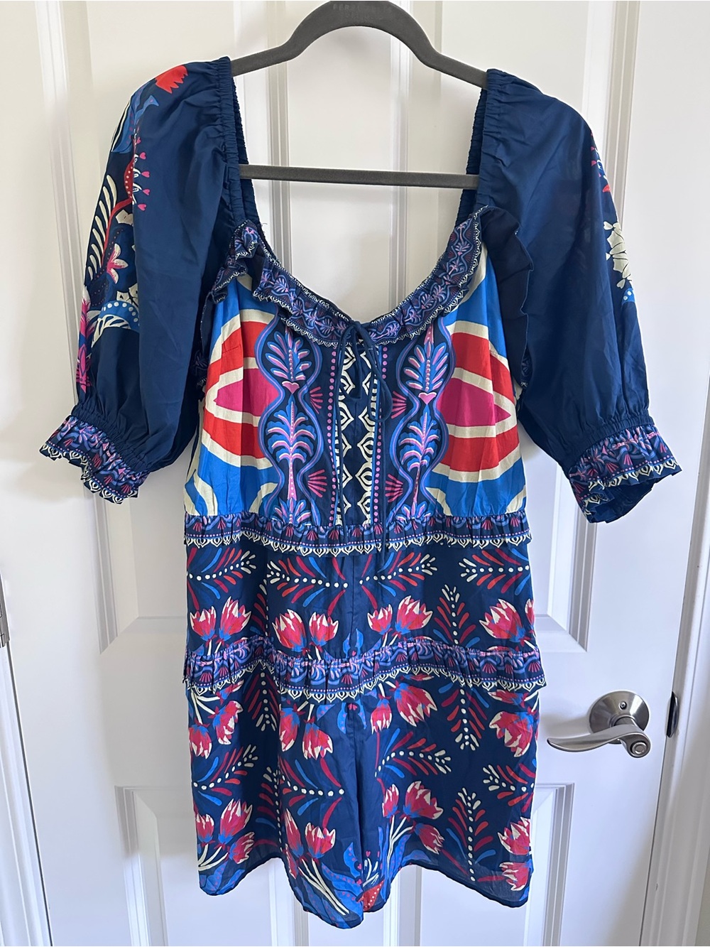 Farm Rio Navy Floral Smocked Romper - Picture 2 of 5